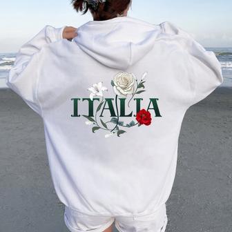 Flores De Italia Estilointage Minimalista Boho Women Oversized Hoodie Back Print - Regaloses