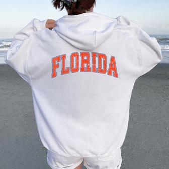 Florida Vintage Varsity Classic Text Florida Women Oversized Hoodie Back Print - Thegiftio