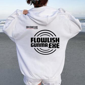 Flowlish GunmaExe_3_髙橋芙由子 レディース オーバーサイズ パーカー バックプリント - Kawaiitshirt
