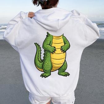 Alligator Adult Kids Gator Costume Women Oversized Hoodie Back Print - Thegiftio UK