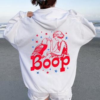 Independence Day Eagle Boop For Men's Women Women Oversized Hoodie Back Print - Thegiftio UK