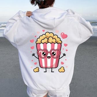 Popcorn For Girls Popcorn Lover Women Oversized Hoodie Back Print - Thegiftio UK
