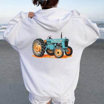 Graphique Tracteur Fordson Dextaintage 1958 Sweat à capuche oversize pour femme avec imprimé dans le dos - Cadeauxyz