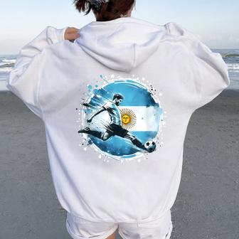 Jugador Argentinaintage Hombres Niños Niñas Es Women Oversized Hoodie Back Print - Regaloses