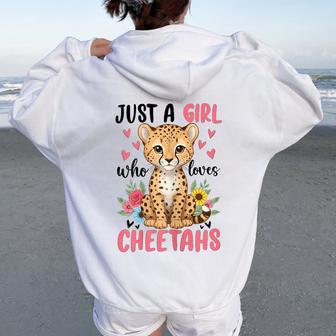 Just A Girl Who Loves Cheetahs Women Oversized Hoodie Back Print - Thegiftio UK