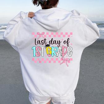 Last Day Of 1St Grade Graduation Coquette Teacher Girl Women Oversized Hoodie Back Print - Thegiftio UK