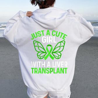 Liver Recipient Girl Just A Girl With A Liver Transplant Women Oversized Hoodie Back Print - Thegiftio UK