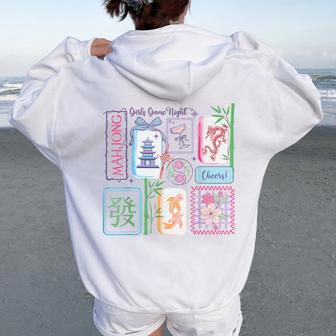 Mahjong Girls Game Night Mahjong Love Playing Chinese Women Oversized Hoodie Back Print - Thegiftio UK