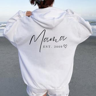 Mama Est 2009 Women Oversized Hoodie Back Print - Regaloses