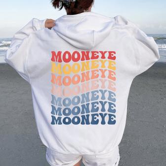 Mooneye Groovy レトロフィッシュ レディース オーバーサイズ パーカー バックプリント - Kawaiitshirt