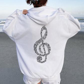 Mosaïque Motif Clé Deol Pour Amoureux De La Musique Sweat à capuche oversize pour femme avec imprimé dans le dos - Cadeauxyz