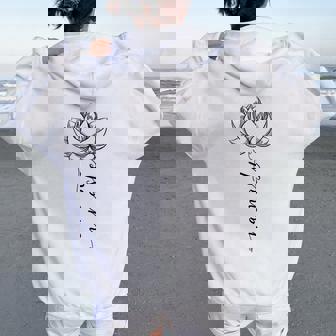 Namaste Lotus Flowers Yoga Méditation Idée Cadeau Sweat à capuche oversize pour femme avec imprimé dans le dos - Cadeauxyz