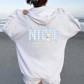 Nicu Nurse Silly Goose Neonatal Intensive Care Unit Nurse Women Oversized Hoodie Back Print - Thegiftio UK