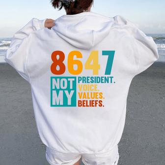 Not My President 8647 Anti-Trump Political Protest Tri-Blend Women Oversized Hoodie Back Print | Mazezy