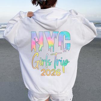 Nyc Girls Trip 2026 New York City Birthday Bachelorette Women Oversized Hoodie Back Print - Thegiftio UK