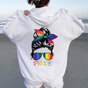 Orgullo Gay Desordenado Bollo Arco Iris Gafas Deol Lgbtq Es Orgullo Gay In Mangas Women Oversized Hoodie Back Print - Regaloses