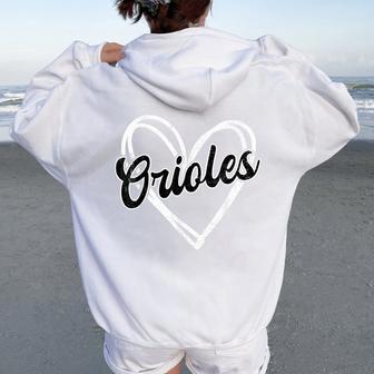 Oriole Name Retro Vintage Heart For Boy Girl Women Oversized Hoodie Back Print - Thegiftio UK