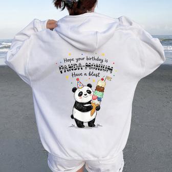 Panda-Monium Gelato Per Feste Divertente Felpa con cappuccio oversize da donna con stampa posteriore - Novitaregali