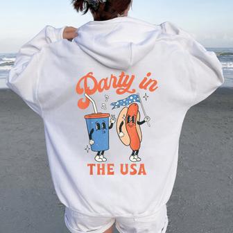 Party In The Usa 4Th Of July Boy Girl Kids Women Oversized Hoodie Back Print - Thegiftio UK