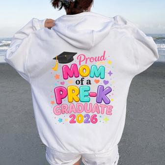 Proud Mom Of A Pre-K Graduate 2026 Preschool Graduation Women Oversized Hoodie Back Print | Mazezy