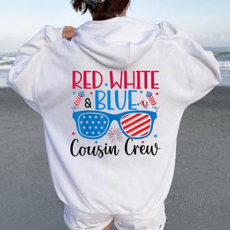 Red White & Blue Cousin Crew 4Th Of July Independence Day For Kids Men Women Oversized Hoodie Back Print - Thegiftio UK