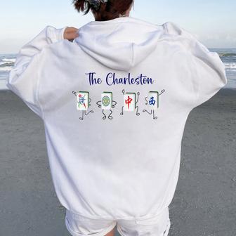 Retro The Charleston Mahjong Mahjong Dance Lover Women Oversized Hoodie Back Print | Seseable UK