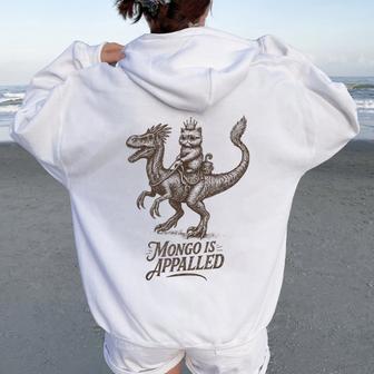 Retro Mongo Is Appalled Princess Cat Riding Dinosaur Womens Women Oversized Hoodie Back Print - Thegiftio UK