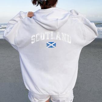 Retro Vintage Scotland Kids Scottish Flag Women Oversized Hoodie Back Print - Thegiftio UK