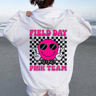 School Field Day Pink Team Teacher Kids Field Day 2026 Women Oversized Hoodie Back Print - Thegiftio