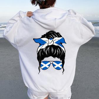 Scottish Girl Scotland Scottish Flag Proud Scottish Woman Women Oversized Hoodie Back Print - Thegiftio UK