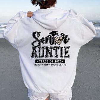 Senior Auntie Class Of 2026 Graduation Leopard Proud Women Women Oversized Hoodie Back Print - Thegiftio UK