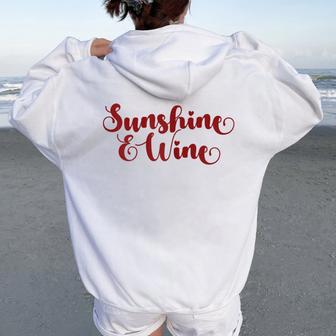 Sunshine And Wine Summertime Drinking Women Oversized Hoodie Back Print | Mazezy