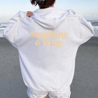 Sunshine And Wine Summertime Drinking Women Oversized Hoodie Back Print | Mazezy