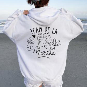 Team Mariée Evjf Déguisement Humour Enterrement Sweat à capuche oversize pour femme avec imprimé dans le dos - Cadeauxyz