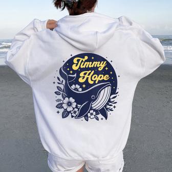 Timmy Hope Whale Rescue Baltique Motif Buckelwal Wal Cool Sweat à capuche oversize pour femme avec imprimé dans le dos - Cadeauxyz