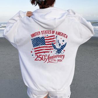 United States Of America 250Th Anniversary 1776 2026 Women Women Oversized Hoodie Back Print - Thegiftio UK