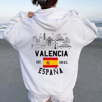 Valencia Españakylineouvenirs Bandera España Hombres Es Women Oversized Hoodie Back Print - Regaloses