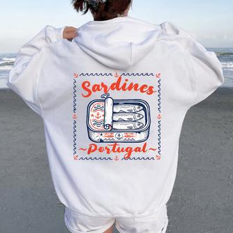 Vintage Sardines Tinned Fish Retro Graphic Summer Women Women Oversized Hoodie Back Print - Thegiftio UK