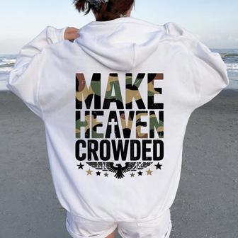 Youth Make Heaven Crowded Camouflage Jesus Camo Christian Women Oversized Hoodie Back Print - Thegiftio UK