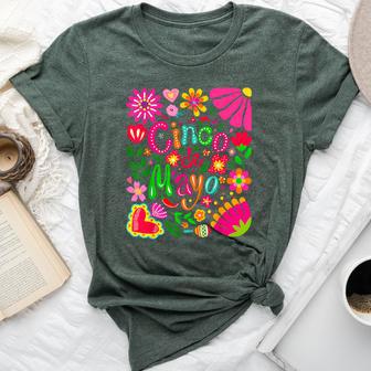 Boho Floral Cinco De Mayo Mexican Party Women Bella Canvas T-shirt | Mazezy