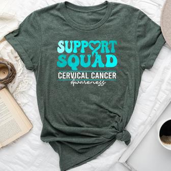 Cervical Cancer Awareness Support Squad Groovy Cervical Bella Canvas T-shirt | Mazezy