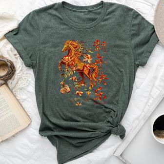 Chinese New Year Of The Horse 2026 Fire Horse China Lunar Bella Canvas T-shirt | Seseable UK