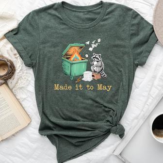 Raccoon Dumpster Fire Made It To May Teacher Last Day Bella Canvas T-shirt | Seseable UK