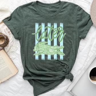 Sarcastic Later Gator Preepy Stripes Mom Kid Bella Canvas T-shirt | Mazezy