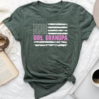 Girl Grandpa Of Girls Us Flag Girl Grandfather Girls Grandpa Bella Canvas T-shirt | Seseable UK