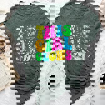 Groovy This Girl Glows For Girls Bella Canvas T-shirt | Seseable CA