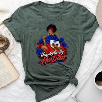 Haiti Woman Unapologetically Haitian Flag Day Proud Ayiti Bella Canvas T-shirt | Seseable UK