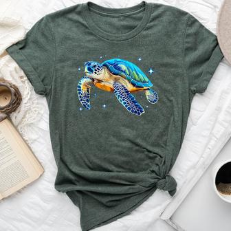 Hawaiian Sea Turtle Hawaii Vacation Beach Summer Bella Canvas T-shirt | Mazezy