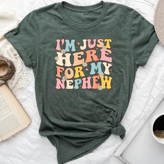 I’M Just Here For My Nephew Cute Family Uncle Aunt Bella Canvas T-shirt | Mazezy
