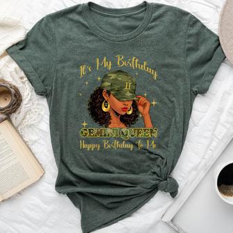 It's My Birthday Gemini Queen Black Woman Camo Bella Canvas T-shirt | Mazezy